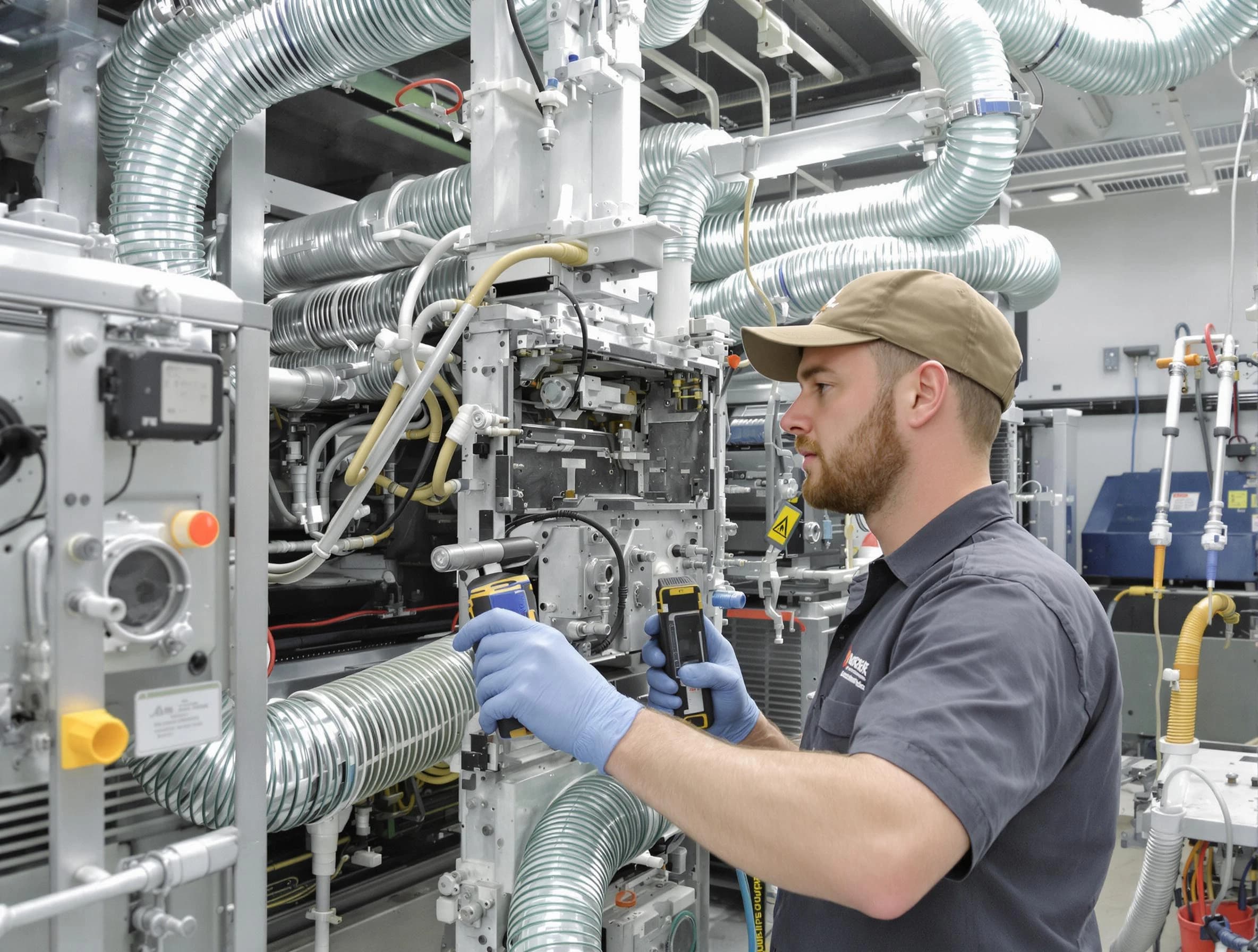 Saratoga Springs Air Duct Cleaning technician performing precision commercial coil cleaning at a business facility in Saratoga Springs