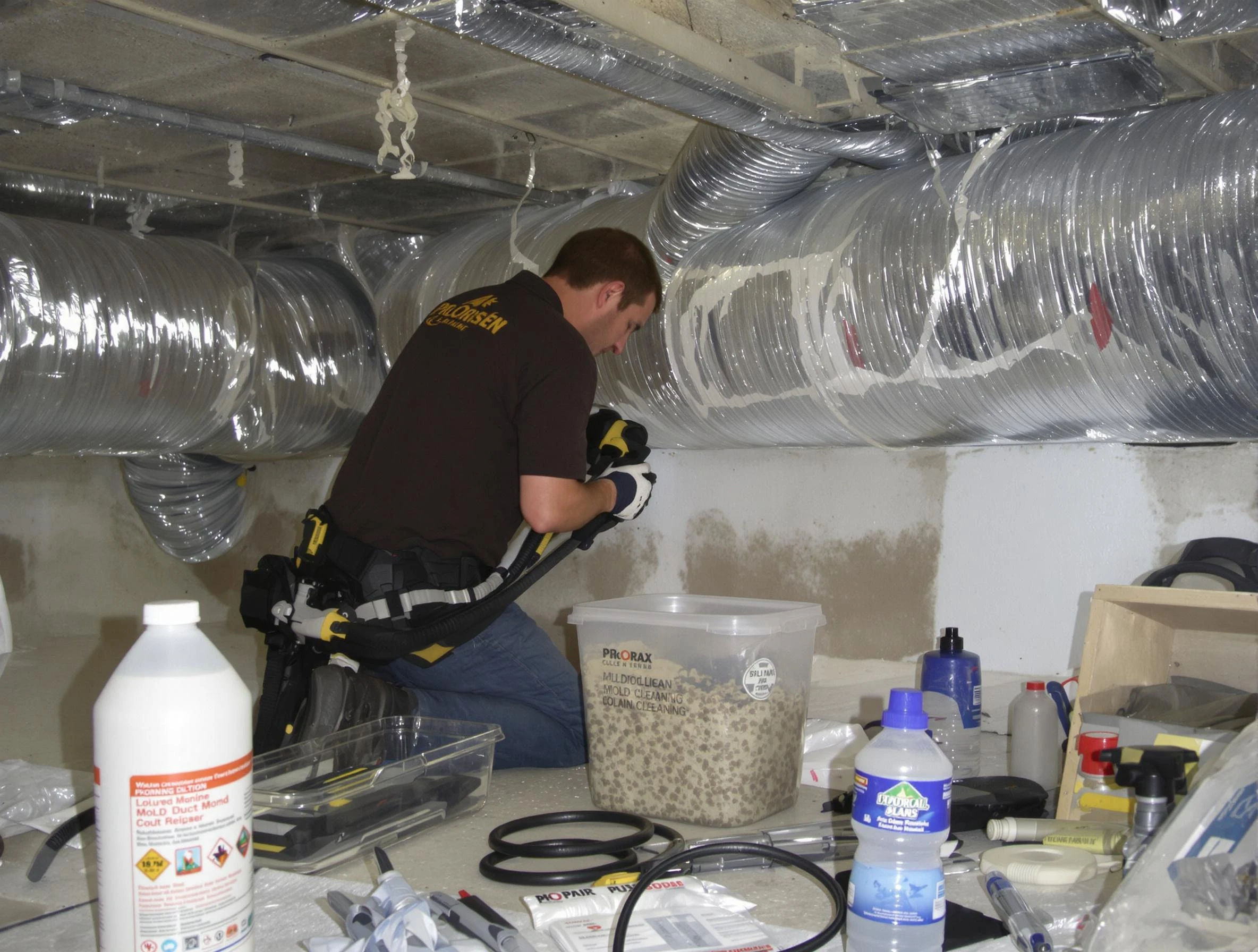 Saratoga Springs Air Duct Cleaning specialist performing professional mold removal from air ducts in Saratoga Springs
