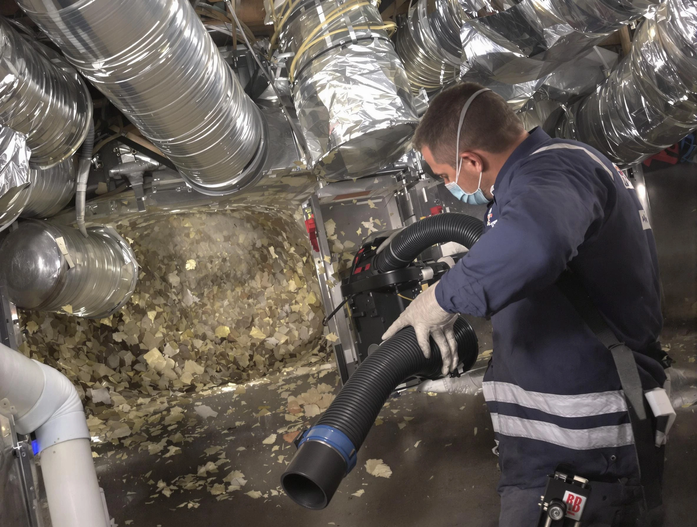 Saratoga Springs Air Duct Cleaning specialist operating negative pressure cleaning equipment for thorough duct maintenance in Saratoga Springs